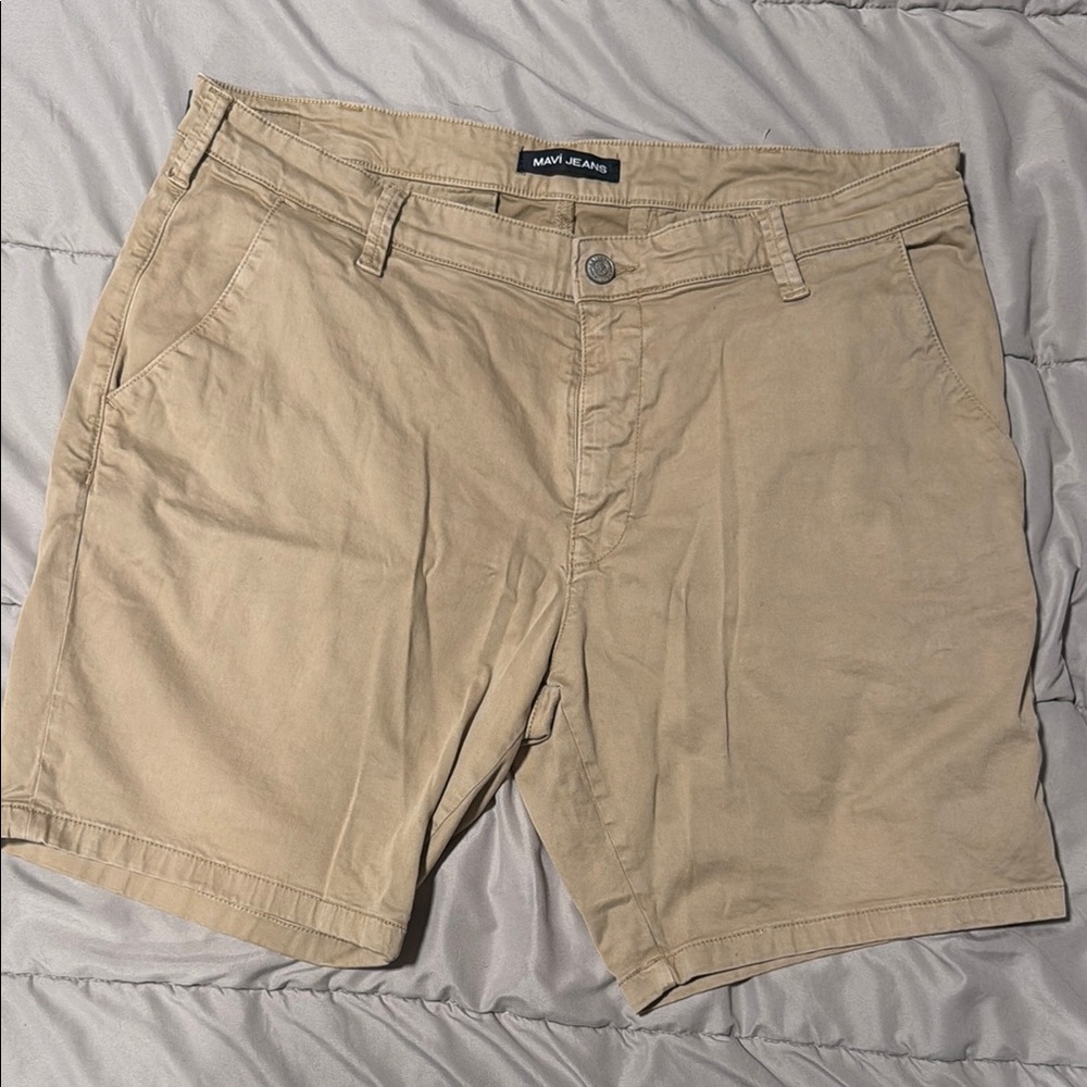 Mavi Khaki Flat Front Shorts Casual Style Size 40